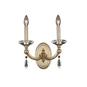 Allegri Floridia 2 Light 13 Inch Wall Sconce in Matte Brushed Champagne Gold