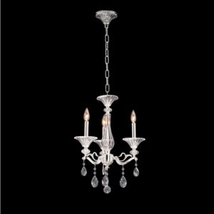 Allegri Vasari 3 Light Traditional Chandelier in Two Tone Silver