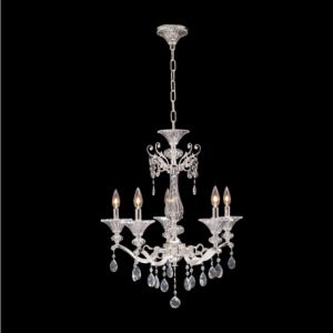 Allegri Vasari 5 Light Traditional Chandelier in Two Tone Silver