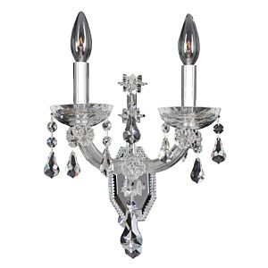 Allegri Brahms 2 Light 14 Inch Wall Sconce in Chrome