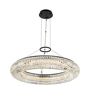 Allegri Tamburo Contemporary Chandelier in Matte Black with Polished Chrome