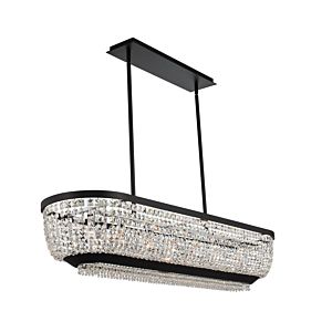  Terzo  Contemporary Chandelier in Matte Black with Polished Chrome