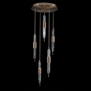 Lucca 5 Light Multi Drop Foyer in Brushed Champagne Gold