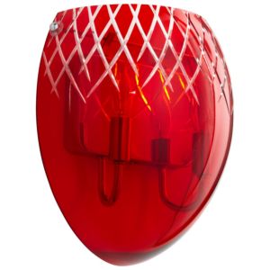 Cyan Design Spheroid 11.75 Inch Red Etched Glass Wall Sconce in Chrome