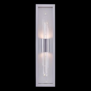 Lucca Esterno Chrome LED Outdoor Wall Sconce in Polished Chrome & Matte White