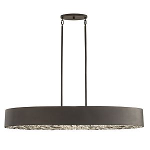 Azores 6-Light Linear Chandelier in Black Cashmere