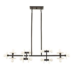 Savoy House Amani 14 Light Linear Chandelier in Black Cashmere