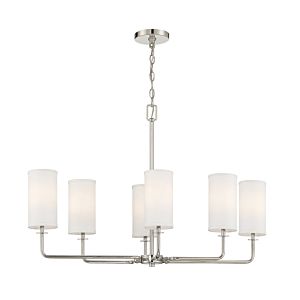 Savoy House Powell 6 Light Linear Chandelier in Polished Nickel