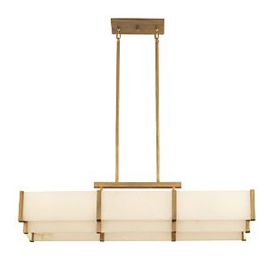 Orleans 5-Light Linear Chandelier in Distressed Gold