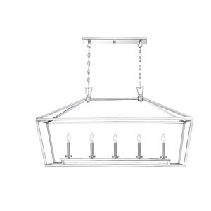 Savoy House Townsend 5 Light Linear Chandelier in Polished Nickel
