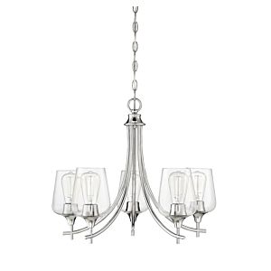 Savoy House Octave 5 Light Chandelier in Polished Chrome