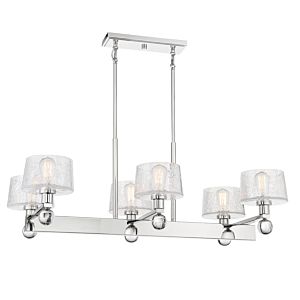Savoy House Hanover 6 Light Linear Chandelier in Polished Nickel