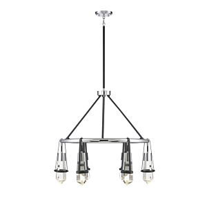 Savoy House Denali 6 Light LED Chandelier in Matte Black with Polished Chrome Accents