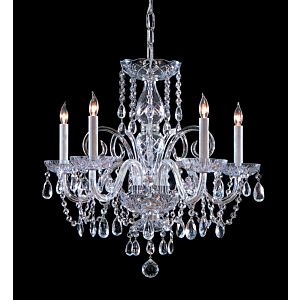 Crystorama Traditional Crystal 5 Light 21 Inch Traditional Chandelier in Polished Chrome with Clear Swarovski Strass Crystals