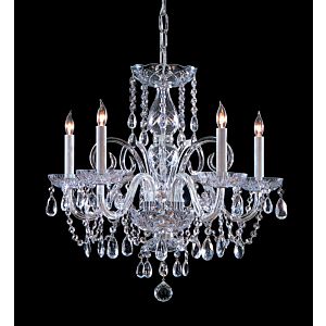 Crystorama Traditional Crystal 5 Light 21 Inch Traditional Chandelier in Polished Chrome with Clear Spectra Crystals