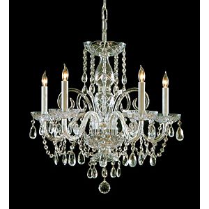 Crystorama Traditional Crystal 5 Light 21 Inch Traditional Chandelier in Polished Brass with Clear Spectra Crystals