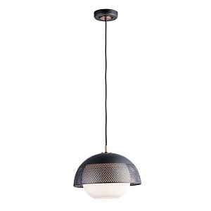  Perf Pendant Light in Black and Satin Brass