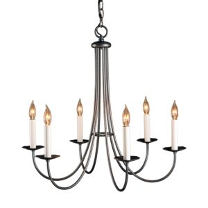 Hubbardton Forge 23 Inch 6 Light Simple Sweep Chandelier in Natural Iron