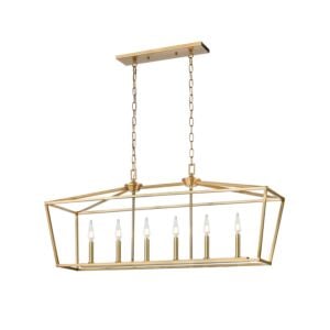 Lundy'S Lane 6-Light Linear Pendant in Multiple Finishes and Brass