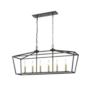 DVI Lundy'S Lane 6-Light Linear Pendant in Multiple Finishes and Graphite