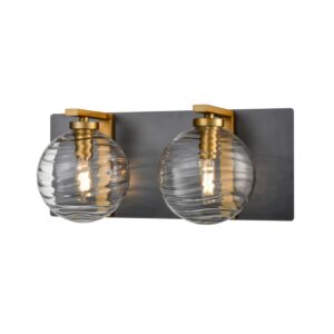 DVI Tropea 2-Light Bathroom Vanity Light in Brass and Graphite