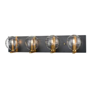 DVI Tropea 4-Light Bathroom Vanity Light in Brass and Graphite
