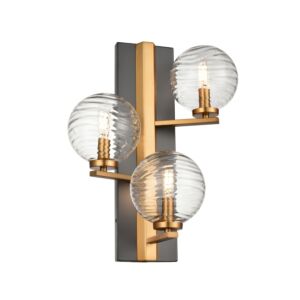 DVI Tropea 3-Light Wall Sconce in Brass and Graphite