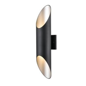 DVI Brecon Outdoor 2-Light Outdoor Wall Sconce in Stainless Steel and Black