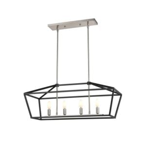 Cabot Trail 4-Light Linear Pendant in Satin Nickel and Graphite