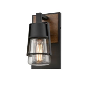 DVI Lake Of The Woods Outdoor 1-Light Wall Sconce in Black and Ironwood