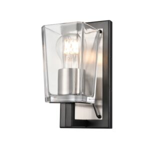 Riverdale 1-Light Wall Sconce in Satin Nickel and Graphite