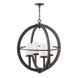 Hinkley Compass 4 Light Outdoor Hanging Light in Oil Rubbed Bronze