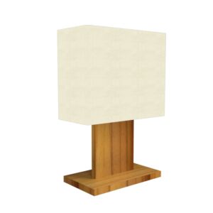 Clean 1-Light Table Lamp in Teak
