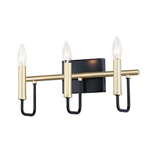 Sullivan 3-Light Bathroom Vanity Light in Black with Gold