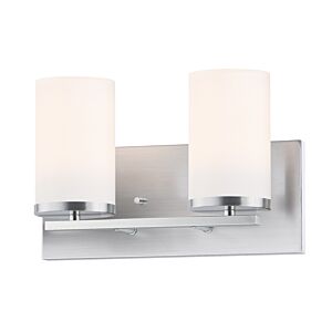 Lateral 2-Light Bathroom Vanity Light in Satin Nickel