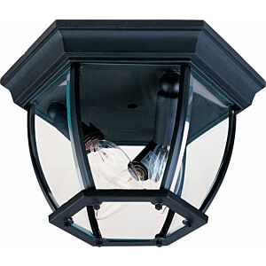 Crown Hill 3-Light Outdoor Ceiling Mount in Black