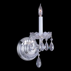 Crystorama Traditional Crystal 9 Inch Wall Sconce in Polished Chrome with Clear Hand Cut Crystals