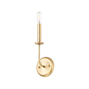 Wesley 1-Light Wall Sconce in Satin Brass