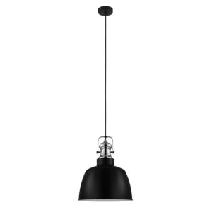 Gilwell 1 1-Light Pendant in Matte black with Chrome