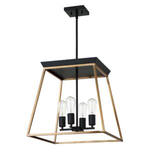 Paulino 4-Light Pendant in Brushed Gold and Matte Black