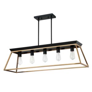 Paulino 5-Light Pendant in Brushed Gold and Matte Black