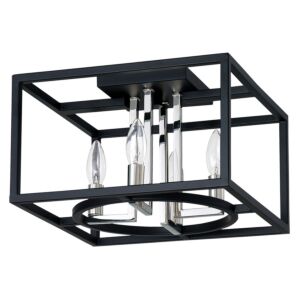 Mundazo 4-Light Ceiling Mount in Black and Chrome