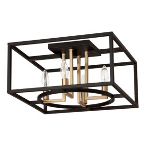 Mundazo 4-Light Ceiling Mount in Black and Brushed Gold