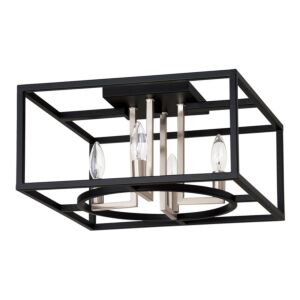 Mundazo 4-Light Ceiling Mount in Black and Brushed nickel