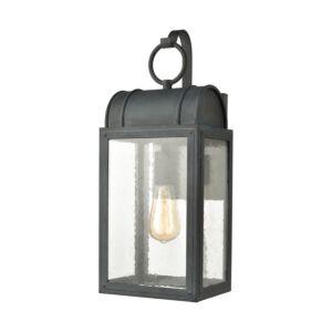 Heritage Hills 1-Light Outdoor Wall Sconce in Aged Zinc