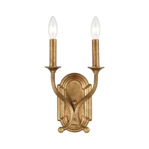 Wembley 2-Light Wall Sconce in Antique Gold
