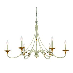 Minka Lavery Westchester County 6 Light Chandelier in Farm House White With Gilded Gold