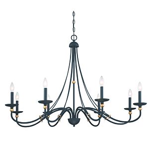 Minka Lavery Westchester County 8 Light Chandelier in Sand Coal With Skyline Gold Leaf
