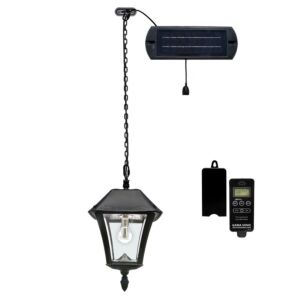Baytown II Bulb Solar Lamp Series 1-Light LED Hanging Lamp in Black