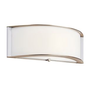 Kichler 15 Inch White Acrylic LED Wall Sconce in Polished Nickel